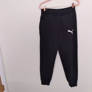 Puma Men's Black Jogger Sweatpants with White Logo Size Small